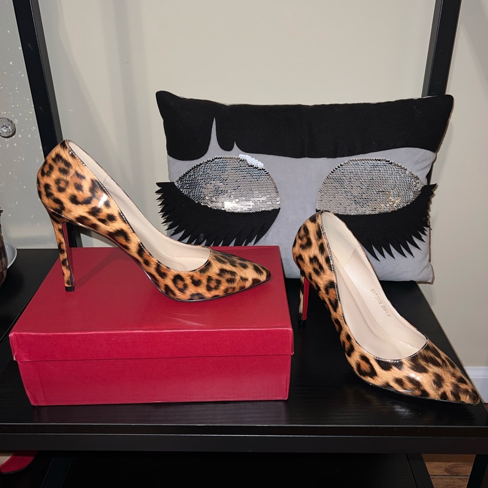 Leopard Pumps w/ Red Bottoms - Vocosi Shoes